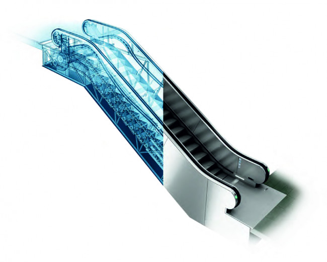 Эскалатор с углом наклона 35 градусов, ширина полотна лестничной ступени 800 мм Эскалатор с углом наклона 35 градусов, ширина полотна лестничной ступени 800 мм